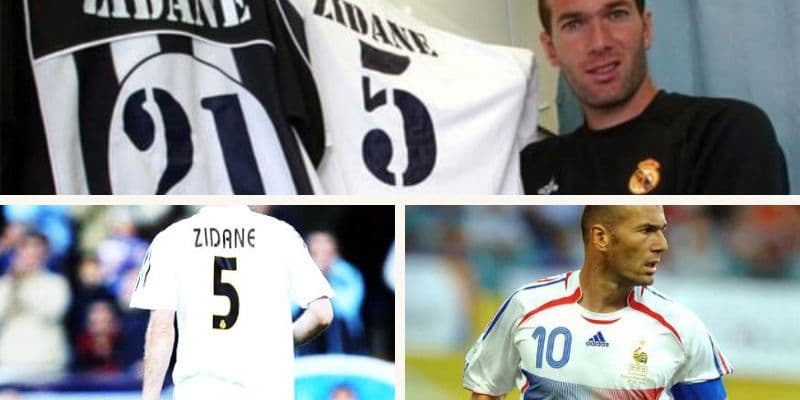 Số áo Zidane từng mặc ở Real, Juventus và tuyển Pháp
